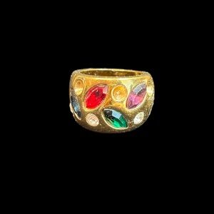 VTG Premier Designs Gold Multi-Color Gemstone Ring